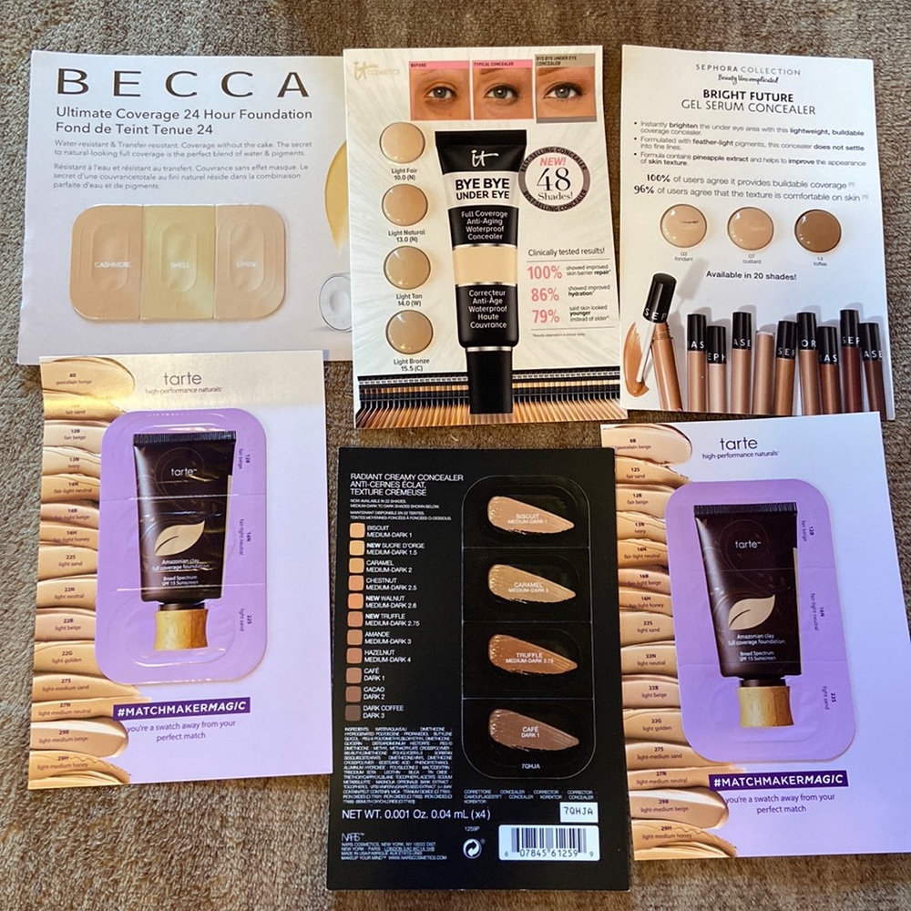 6 item makeup foundation concealer bundle Tarte Becca Sephora Nars It Co…